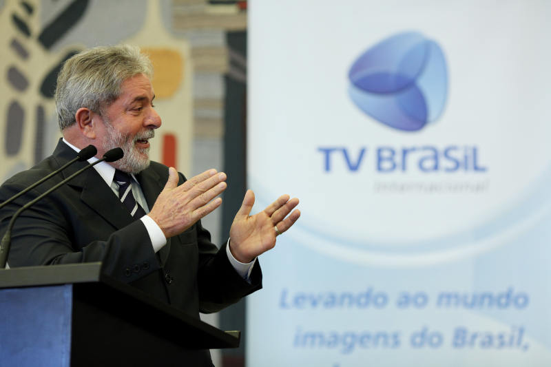 Presidente Lula durante a solenidade de lançamento da TV Brasil Internacional, em 2010. | Foto: Ricardo Stuckert